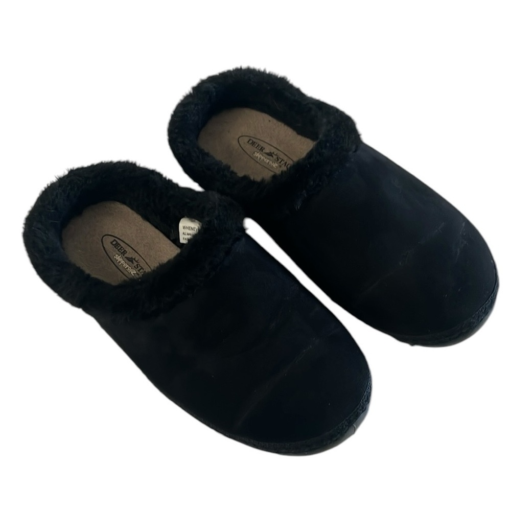 Deer Stags Slipperooz Black Slip-On Mule Slippers - Picture 3 of 7